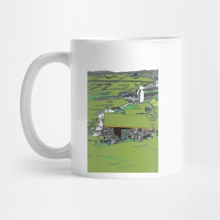 Faroe Islands Landscape with Waterfall Mug